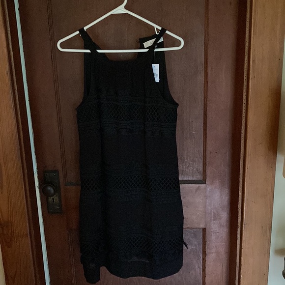 Loft black embroidered sleeveless dress NWT XS - Picture 4 of 5